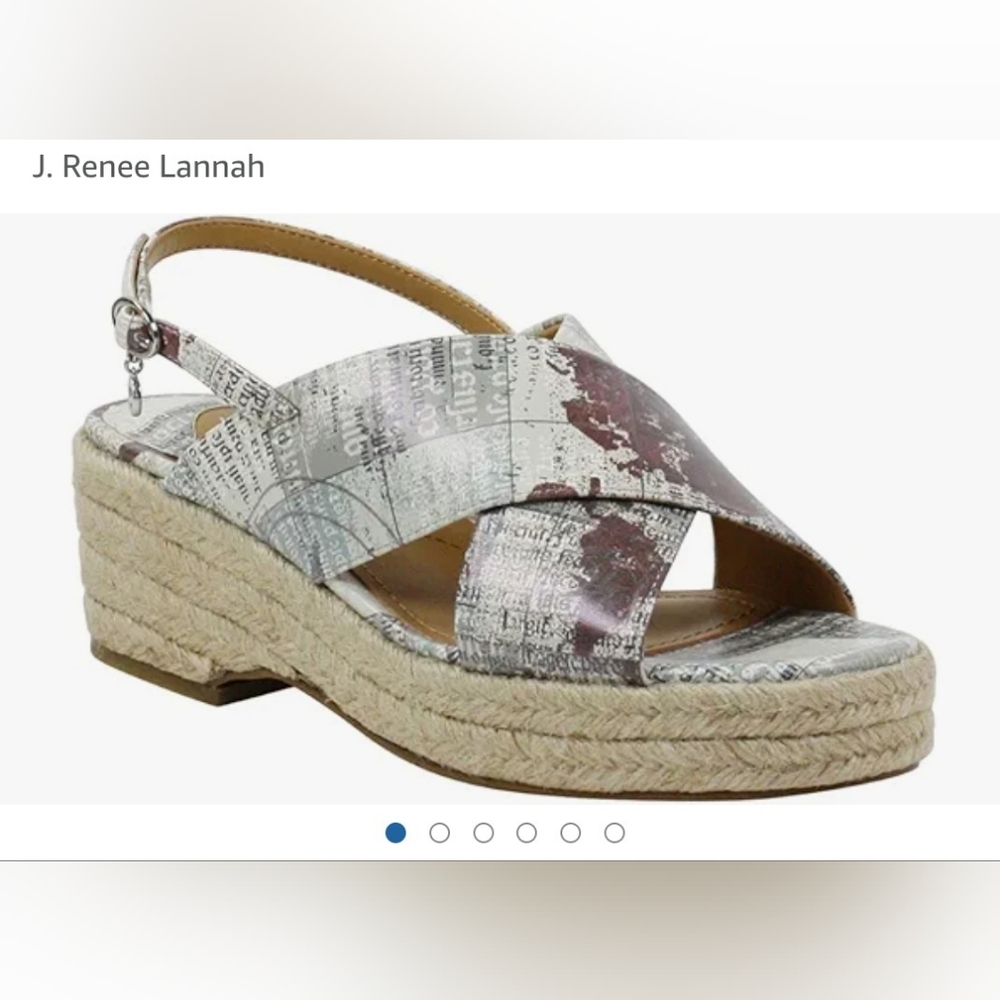 Women's Criss-Cross Wedge Sandal-Earth Tone Multi- NIB Size 9M